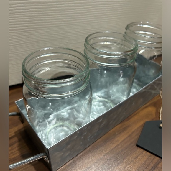 New Clear glass caddy , 3 pcs jar set - Picture 4 of 5
